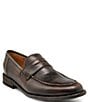 Color:Black - Image 1 - Men's Tyler Brush Leather Penny Loafers