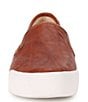 Color:Cognac - Image 5 - Mia Leather Slip-On Platform Sneakers