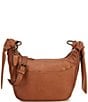 Color:Cognac - Image 1 - Nora Knotted Soft Leather Crossbody Bag