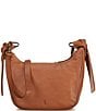 Color:Cognac - Image 2 - Nora Knotted Soft Leather Crossbody Bag