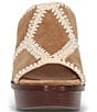 Color:Almond - Image 5 - Pipa Crochet Suede Platform Slide Sandals