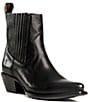 Color:Black - Image 1 - Sacha Chelsea Leather Western Booties