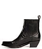 Color:Black - Image 4 - Sacha Chelsea Leather Western Booties