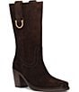 Frye Sedona Mid Calf Suede D-Ring Block Heel Boots - Image 6
