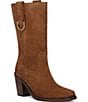 Frye Sedona Mid Calf Suede D-Ring Block Heel Boots - Image 1