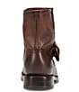 Color:Chocolate - Image 3 - Veronica Leather Buckle Moto Booties