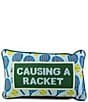 Furbish Causing A Racket Needlepoint Pillow, Color:Gren Dark Green - Image 1