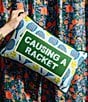 Furbish Causing A Racket Needlepoint Pillow, Color:Gren Dark Green - Image 4