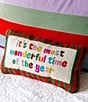 Furbish Most Wonderful Time Needlepoint Pillow, Color:Multi - Image 2