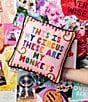 Furbish My Circus Needlepoint Pillow, Color:Light Pink Navy Blue - Image 4