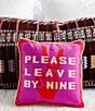 Furbish Please Leave by Nine Needlepoint Pillow, Color:Hot Pink Light beige - Image 3