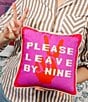 Furbish Please Leave by Nine Needlepoint Pillow, Color:Hot Pink Light beige - Image 4