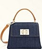 Color:Mediterraneo - Image 1 - 1927 Denim Mini Top Handle Satchel Bag