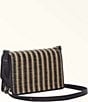 Color:Toni Nero - Image 2 - 1927 Striped Rafia Straw Leather Mini Shoulder Bag