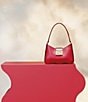 Color:Rosso Veneziano - Image 5 - 1927 Wave Leather Shoulder Bag