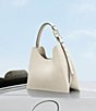 Color:Marshmallow - Image 5 - Nuvola Leather Hobo Bag
