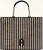 Color:Toni Nero - Image 1 - Striped Large Opportunity Rafia Straw Leather Tote Bag