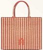 Color:Toni Cannell - Image 1 - Striped Large Opportunity Rafia Straw Leather Tote Bag