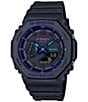 Color:Black - Image 1 - Men's Ana Digi Black and Blue Shock Resistant Watch