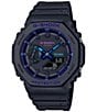 G-Shock GA2100-1A1 Ana Digi Black Shock Resistant Watch, Color:Black/Blue - Image 1