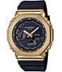 Color:Black - Image 1 - Men's 2100 Series Black & Gold Resin Strap Ana/Digi Watch