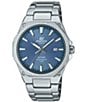 Color:Silver - Image 1 - Men's Edifice Blue Dial Analog Stainless Steel Bracelet Watch