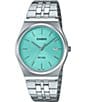 G-Shock Unisex Casio Analog Stainless Steel Bracelet Watch, Color:Silver/Light Blue - Image 1