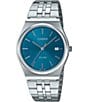 G-Shock Unisex Casio Analog Stainless Steel Bracelet Watch, Color:Silver/Blue - Image 1