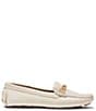 Color:Off White - Image 2 - Dylan Chain Leather Driver Loafers