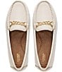 Color:Off White - Image 4 - Dylan Chain Leather Driver Loafers