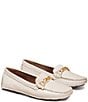 Color:Off White - Image 5 - Dylan Chain Leather Driver Loafers