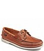 Color:Brown - Image 1 - Men's Hampton Leather Boat Shoes
