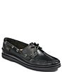 Color:Black - Image 1 - Men's Hampton Leather Boat Shoes