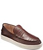 Color:Burgundy - Image 1 - Men's Leather Penny Loafer Sneakers