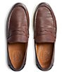 Color:Burgundy - Image 5 - Men's Leather Penny Loafer Sneakers