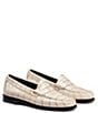 Color:Grey - Image 5 - Whitney Croco Weejun Leather Penny Loafers
