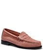 Color:Pink - Image 1 - Whitney Hairy Suede Weejun Penny Loafers