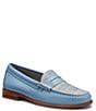 Color:Blue - Image 1 - Whitney Plaid Weejun Plaid Leather Penny Loafers