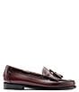 Color:Wine - Image 2 - Women's Esther Leather Tassel Detail Loafers