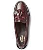 Color:Wine - Image 4 - Women's Esther Leather Tassel Detail Loafers