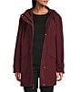 Gallery A-line Spread Collar Long Sleeve 3 Piece In 1 Rain Jacket, Color:Burgundy - Image 3