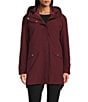 Gallery A-line Spread Collar Long Sleeve 3 Piece In 1 Rain Jacket, Color:Burgundy - Image 6