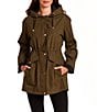 Gallery Ladies Adjustable Hood Internal Drawcord Snap Front Rain Jacket - Image 4