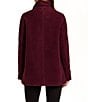 Gallery Ladies Woold Blend Wing Collar Water Resistant Asymmetrical Button Front Peacoat - Image 5