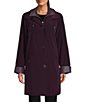 Color:Blackberry - Image 4 - Silk Bib Stand Collar Hooded Rain Coat