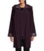 Gallery Silk Bib Stand Collar Detachable Hood Pocketed Rain Coat, Color:Blackberry - Image 2