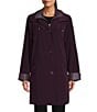 Gallery Silk Bib Stand Collar Detachable Hood Pocketed Rain Coat, Color:Blackberry - Image 3