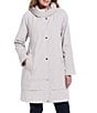 Gallery Solid Accordion Collar Snap Front A-Line Rain Jacket - Image 1