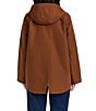 Gallery Stand Collar Back Slit Hem Snap Front A-Line Rain Jacket - Image 2