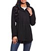 Gallery Stand Collar Removable Hood Snap Front Packable Rain Jacket - Image 1